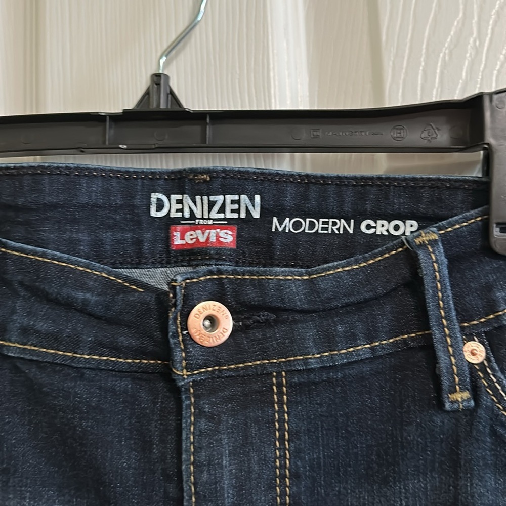 Denizen From Levi’s Modern Crop Jeans - Blue Denim 18 W-34 Like New Condition - Picture 3 of 4